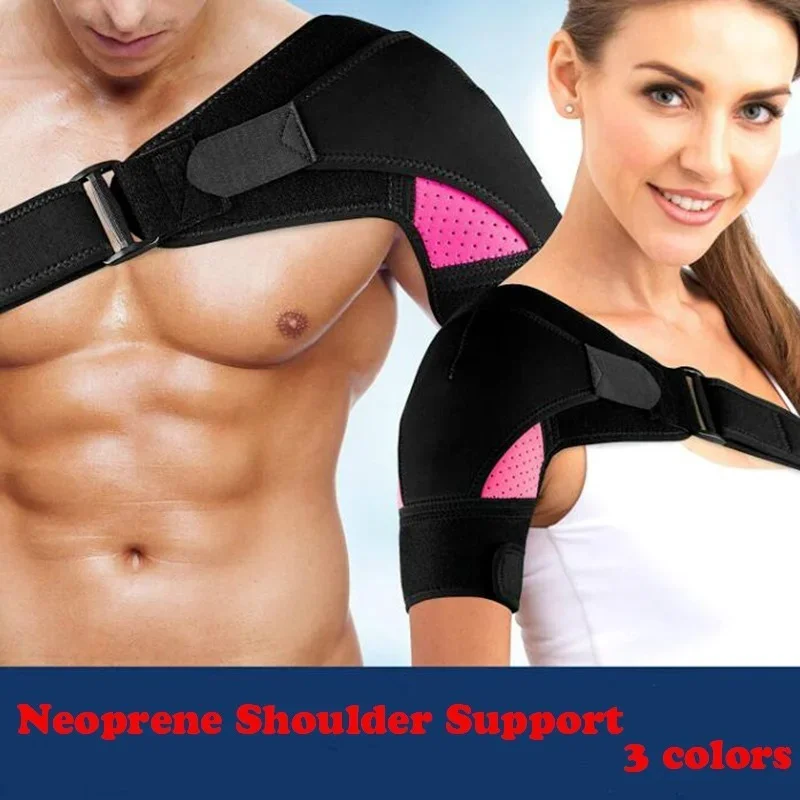 Mens Sport Guard Adjustable Massage Shoulder Brace Breathable Sport Shoulder Brace Pressure Pad Neoprene Pain Ice Pack Compression Sleeve