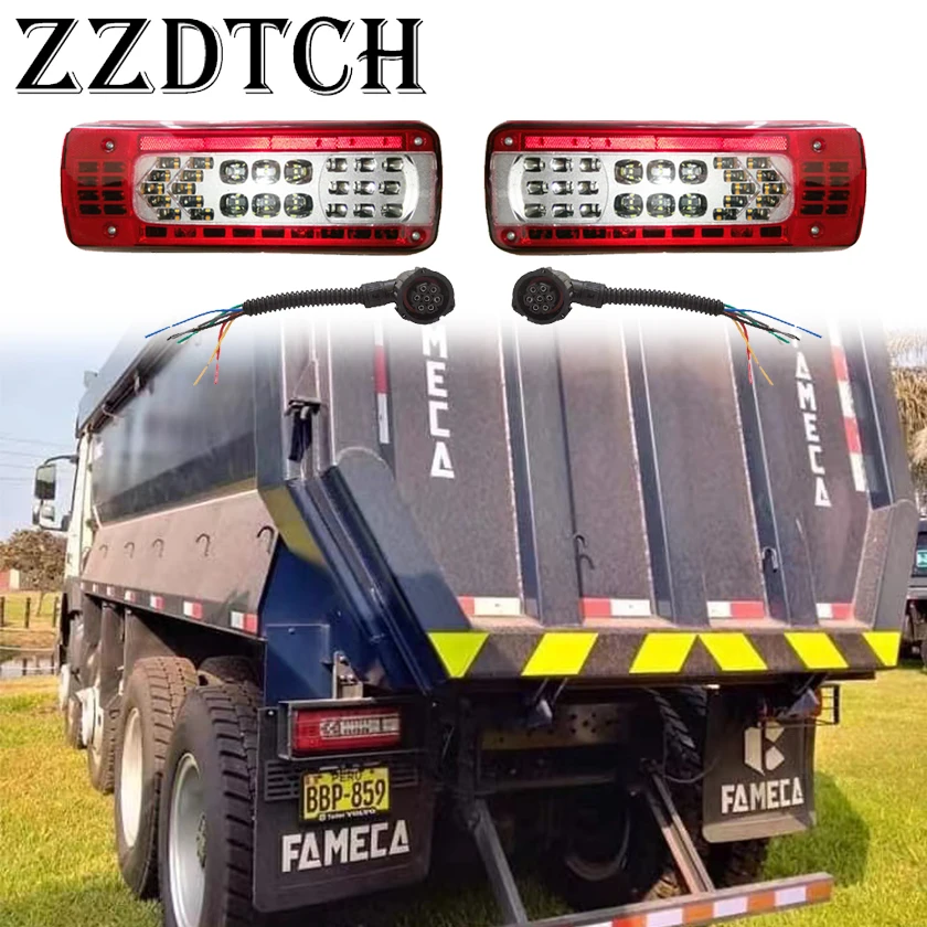 1 Pair 24V led truck tail lamp for volvo truck FMX 500 led tail
