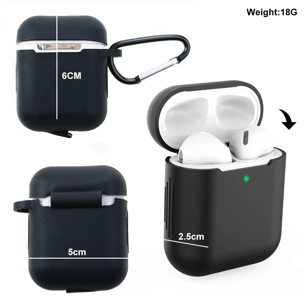 1Pcs Silicone AirPods 1 /2 Earphone Cover For Bluetooth ComSpatible Protective Anti-Drop Charging Box Soft Case With Odorless Silicone Case Cover