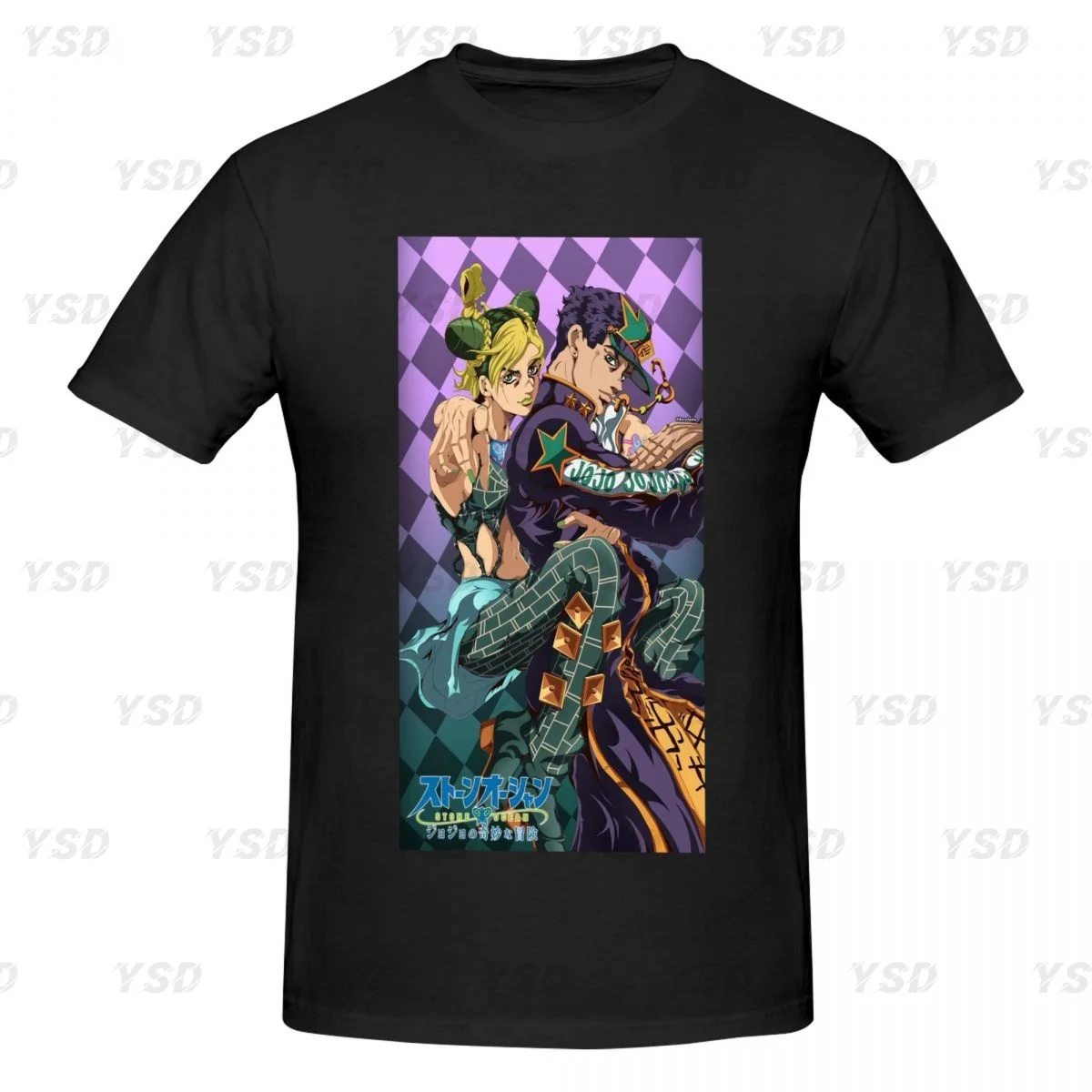 

Jojo Bizarre Adventure Men's tight fitting sports T-shirt,cosy, Oversized print Tee shirt