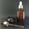 30X Amber 5ml-100ML Reagent Eye Dropper Drop Glass Aromatherapy Liquid Pipette Essential Oil Refillable Bottles Rose Pink Cover 5