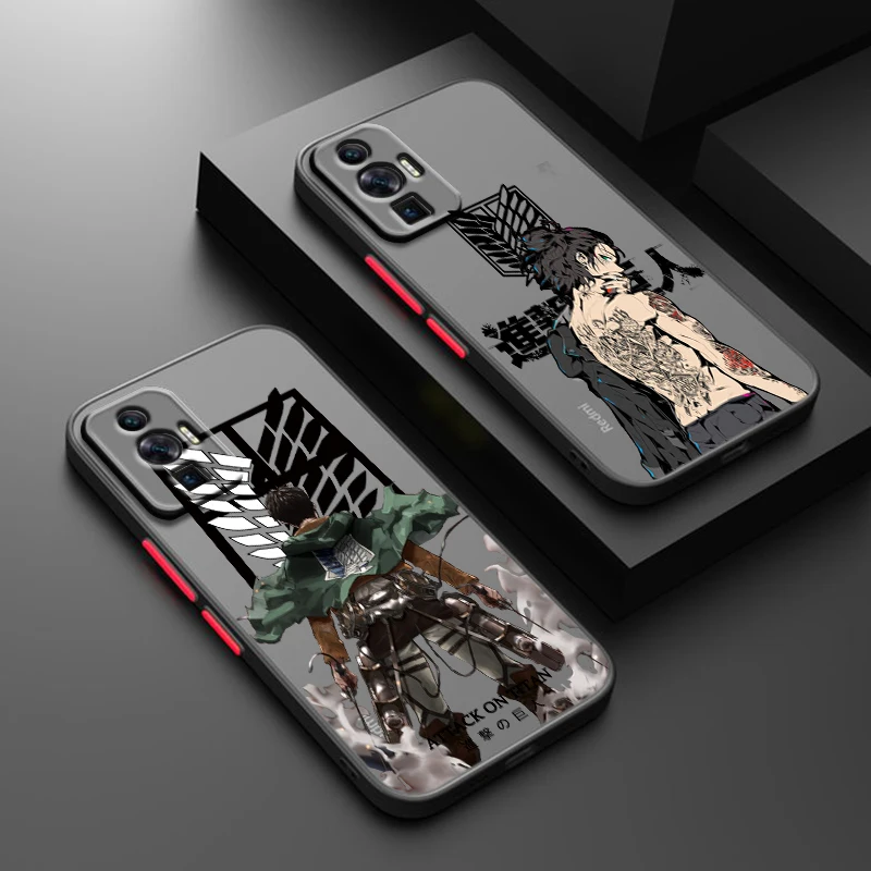 Attack On Titan Per Redmi 12C 11A 10X 10C 10A 9C Nfc 9At 9A 9T 8A 7A A2 Plus Power Custodia Per Telefono Traslucida Smerigliata
