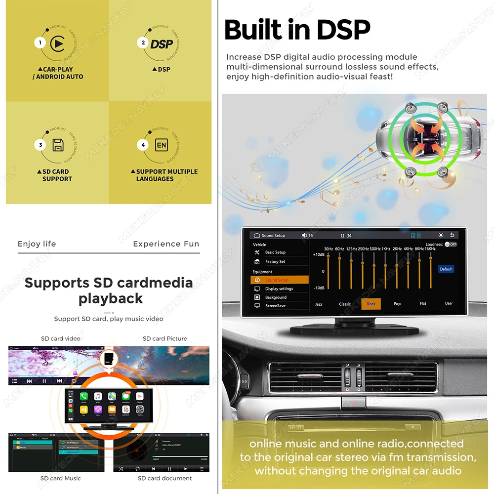 11.26インチカーラジオワイヤレスCarPlayHDスマートスクリーン