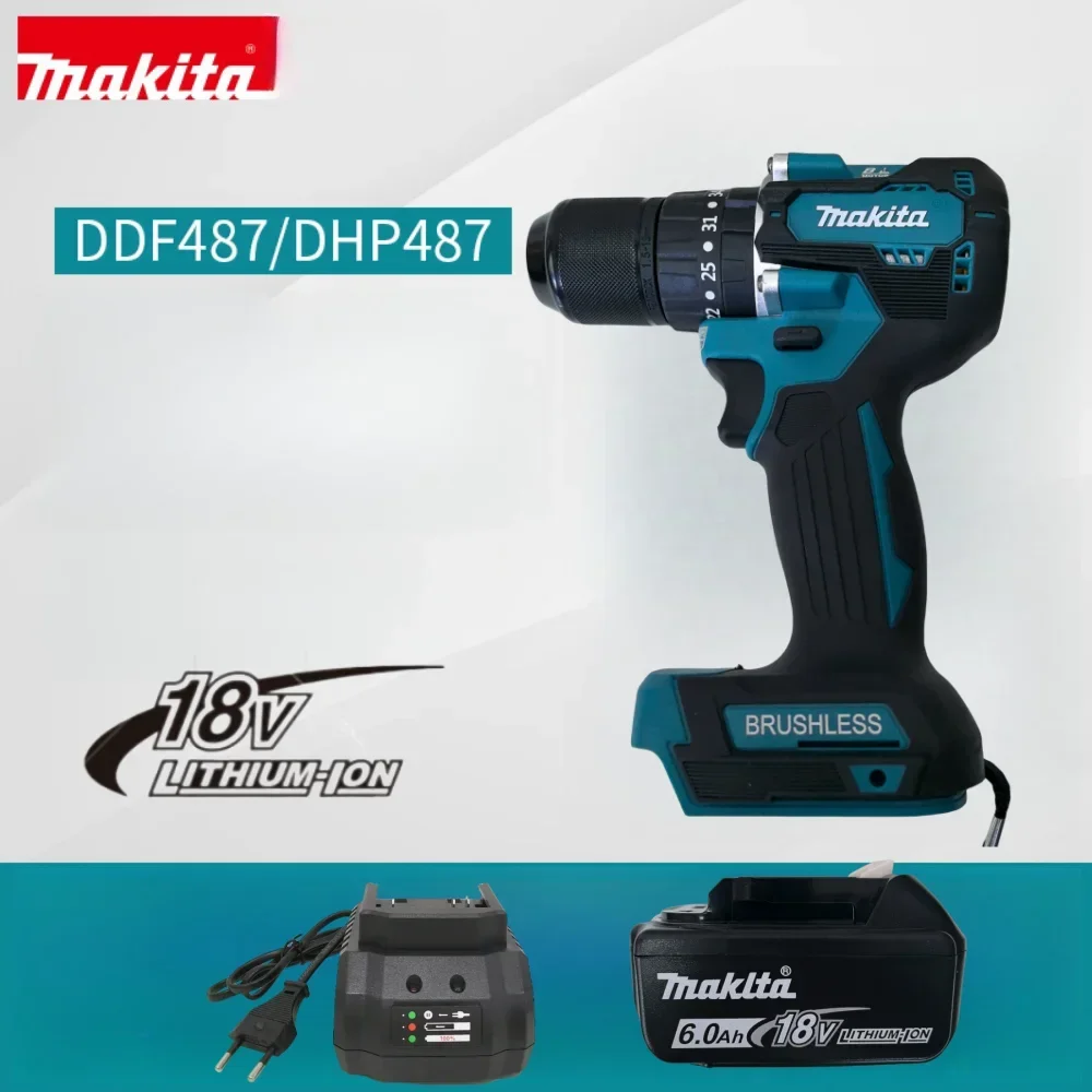 

Makita DHP487 18V Li-Ion LXT Brushless 13mm Driver rechargeable brushless screwdriver impact electric power drill cordless tool