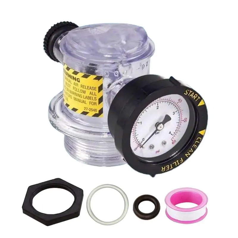 

Manual Air Relief Valve Air Vent Valve Replacement With Pressure Gauge Air Pressure Release Valve Assembly For Spa Sand Filter