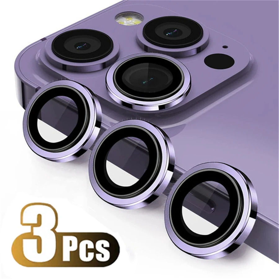 Premium Titanium Camera Protector with Tempered Glass Lens Cover Cap