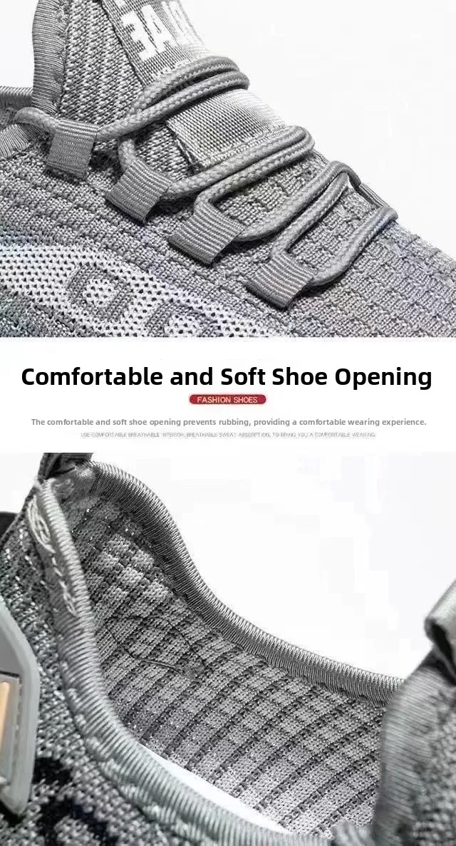 Mens Breathable Anti-Slip Sports Sneakers - Casual Flat Heel Shoes