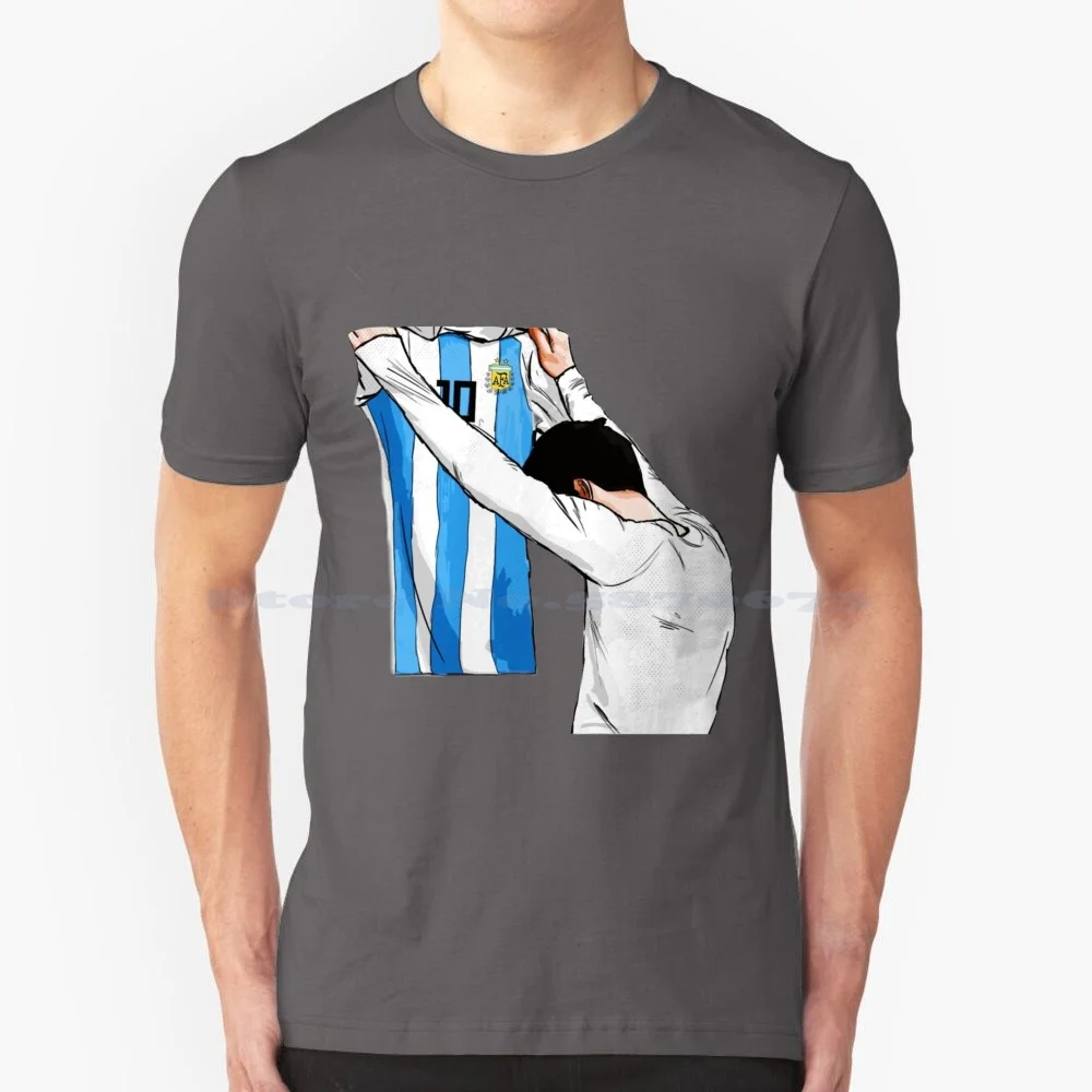 Ici Holding His Shirt , Argentina Copa America T-Shirt 100% Cotone Tee Ici Holding Argentina Copa America Soccer Stu