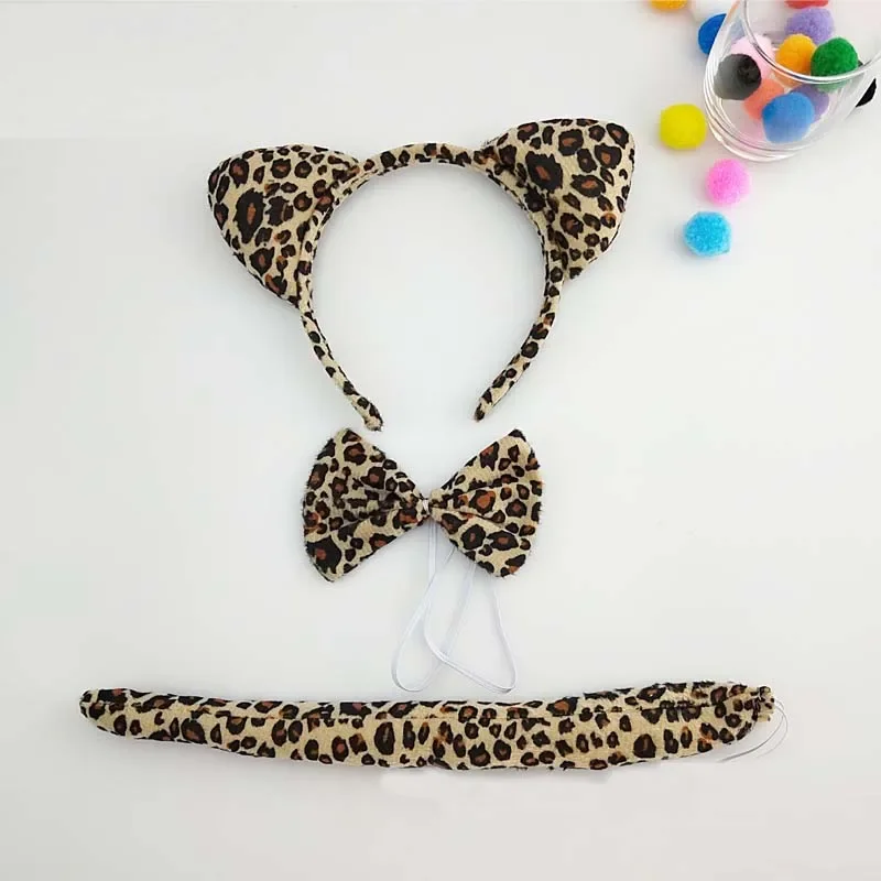 2 Fasce Per Capelli Con Orecchie Di Gatto - Nero E Leopardo - Accessorio Carino Per Ragazze, Cosplay E Vita Quotidiana