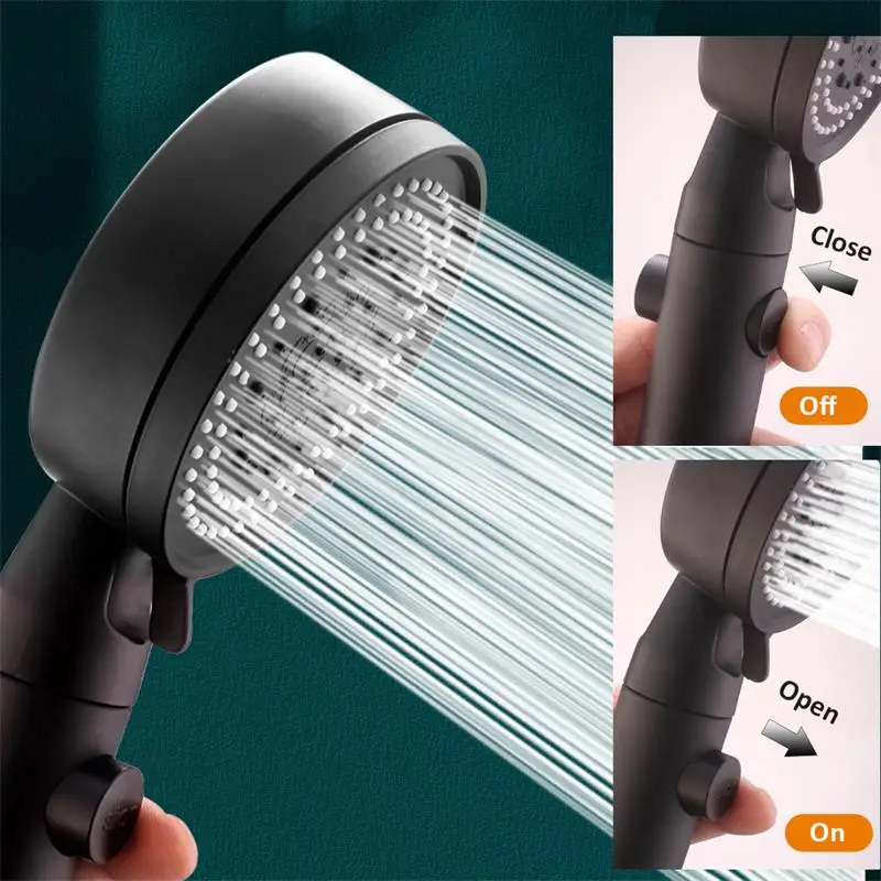 MIJIA 5 Modes Adjustable Black Bath Shower Head High Pressure Water Saving Shower Stop Water Shower head Bathroom Tool 5