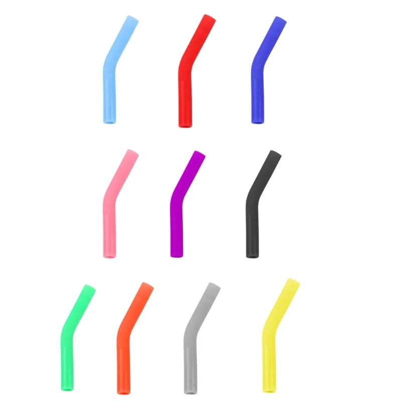 

10 Pcs/set Silicone Straw Covers Grade Rubber Metal Straws Tips Covers
