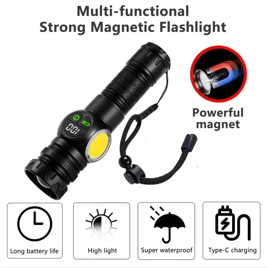 Description Picture 4 of item20000LM White Laser LED Super Bright LED Flashlight Zooming Torch Tactical Flash Light Waterproof Lantern Camping Hand Lamp