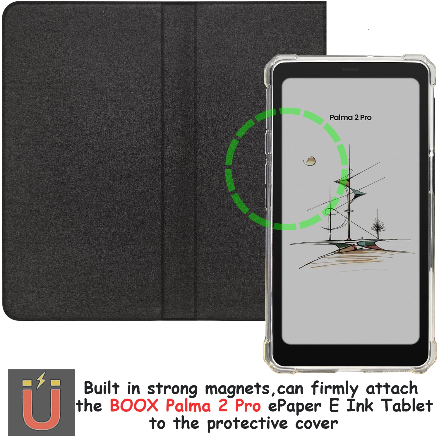 Transparent Magnetic Flip Case Cover with Auto Sleep/Wake & Detachable Design