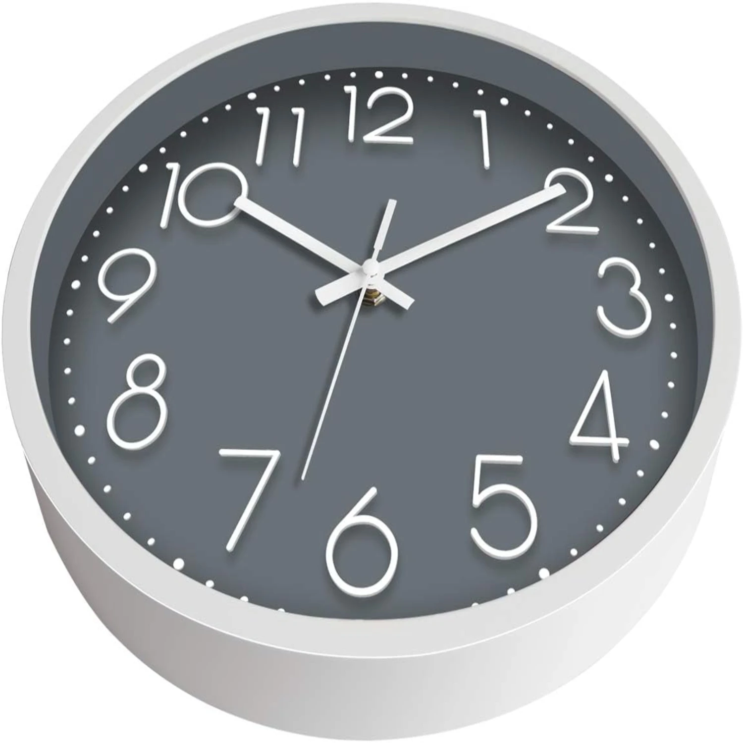 Foxtop 12 Inch Non-Ticking Round Wall Clock - Stylish, Silent Timepiece for Home, Office, School - Battery Operated 2