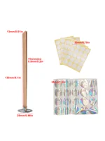100 Pieces/200 Pieces for Cherry Wood Candle Wicks for Candles, Wooden Candle Wicks, Smokeless Ringing, with Iron Brackets, Candle Glue Dots, Candle Warning Labels DIY Candle Making 2