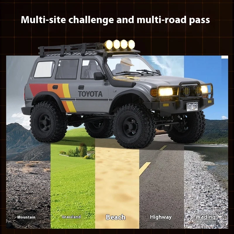 Fms New 1/10 Fcx10 Toyota Land Cruiser Lc80 Four-Wheel Drive Off-Road Climbing Vehicle Dual Speed Linkage Light Group Boy Gift 3