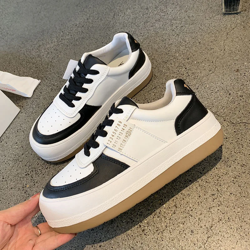 Little White Shoes Woman 2023 Spring New Versatile Platform Sneakers Niche Breathable Student Casual Board Shoes Instagram Trend