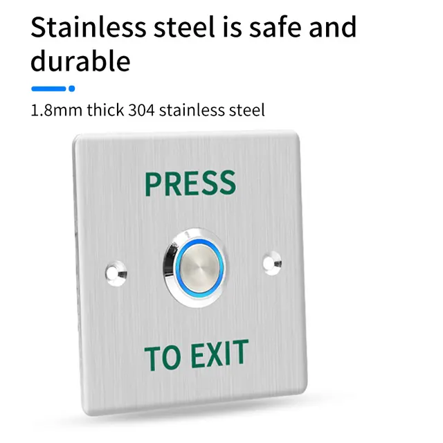 Waterproof Door Push Exit Button Gate Release Switch Opener COM NC NO LED Backlight For Door Access Control System Entry Outdoor 3