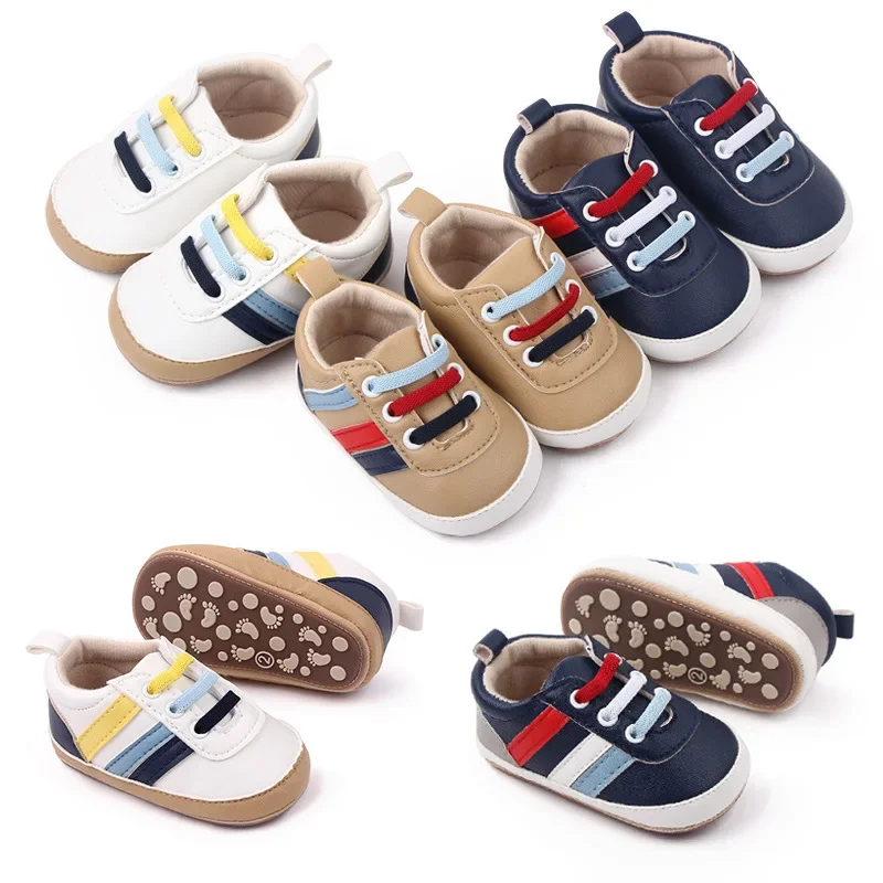 Baby Shoes Newborn Baby Boy Soft Sole Crib Anti-slip Sneaker for 0-18 Months
