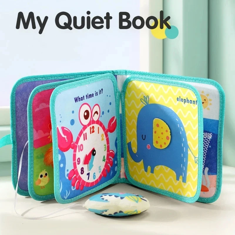 Baby Books Montessori Toys Toddler Travel Activity Reusable Sticker Soft Cloth Book 0 to 2 Years Kids Busy Book Educational Toys 2