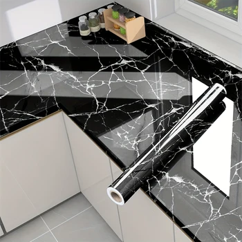 Carta da parati autoadesiva in marmo da 40 cm Carta da contatto in vinile Adesivi murali impermeabili in PVC per pellicola decorativa da cucina Decorazioni per la casa 1