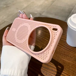 Hollow Out Cooling Heat Dissipation Breathable Mesh Shockproof Phone Case - Vivo X100 Pro (Pink)
