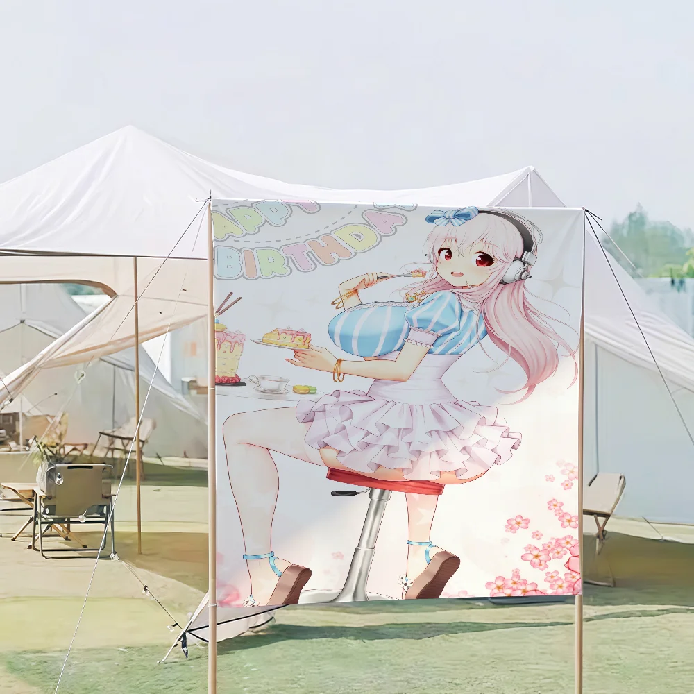 Vibrant Super Sonico Picnic & Party Flag for Home and Outdoor Decoration