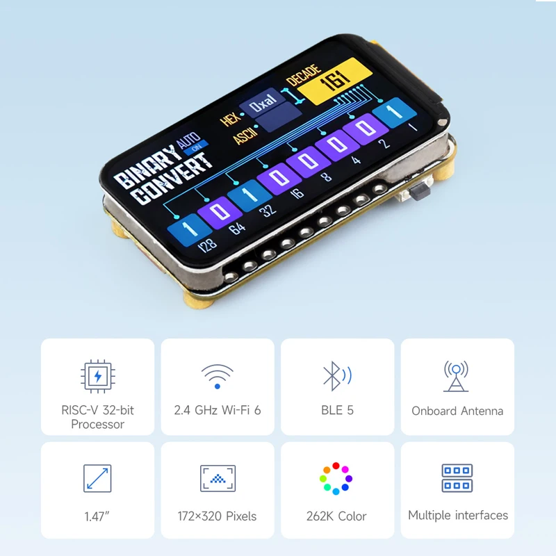 รูปสินค้า บอร์ดพัฒนา ESP32-C6 RISC-V AIoT หน้าจอ LCD 1.47 นิ้ว