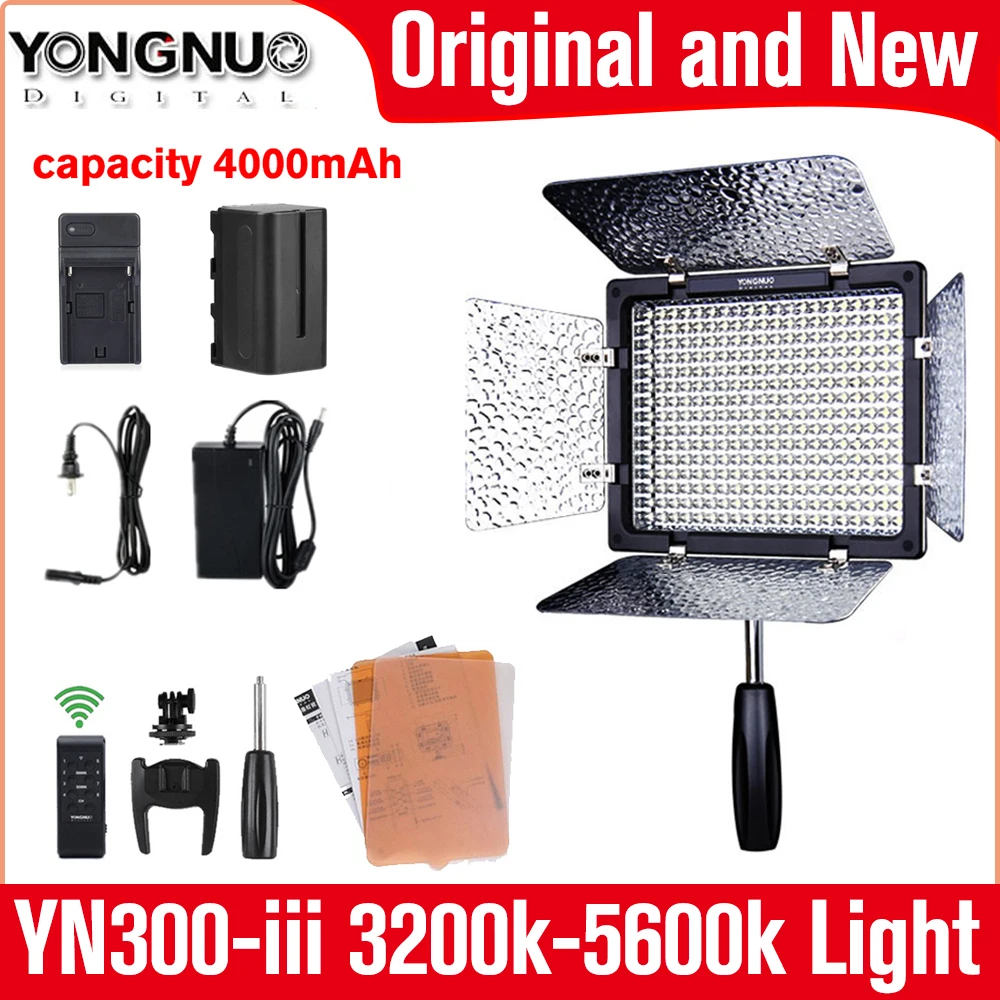 

Yongnuo YN300 III YN300III 3200k-5600K CRI95 светодиодный светильник для видеосъемки заполняющие лампы для фотостудии