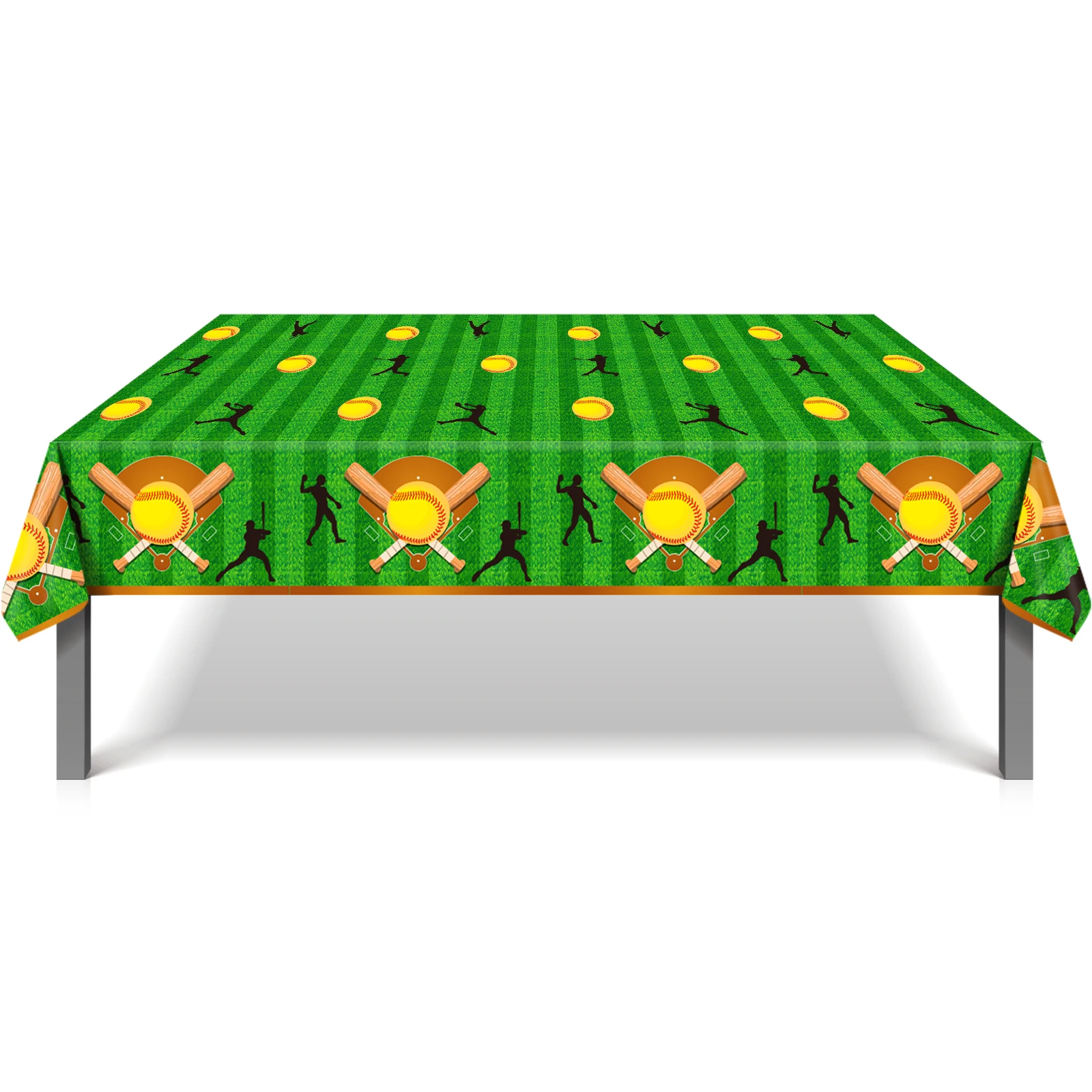 

130x220 см, спортивная игра в софтбол, гол, одноразовый чехол для стола, мяч на день рождения, вечеринку, матч, удовольствие, украшение для похода, скатерть