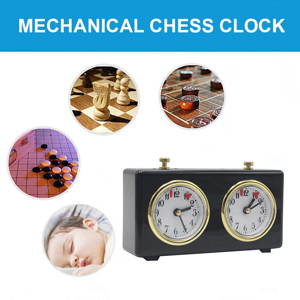 International Chess Board Game Clock Timer Plastic Analog Mechanical Chess Clock