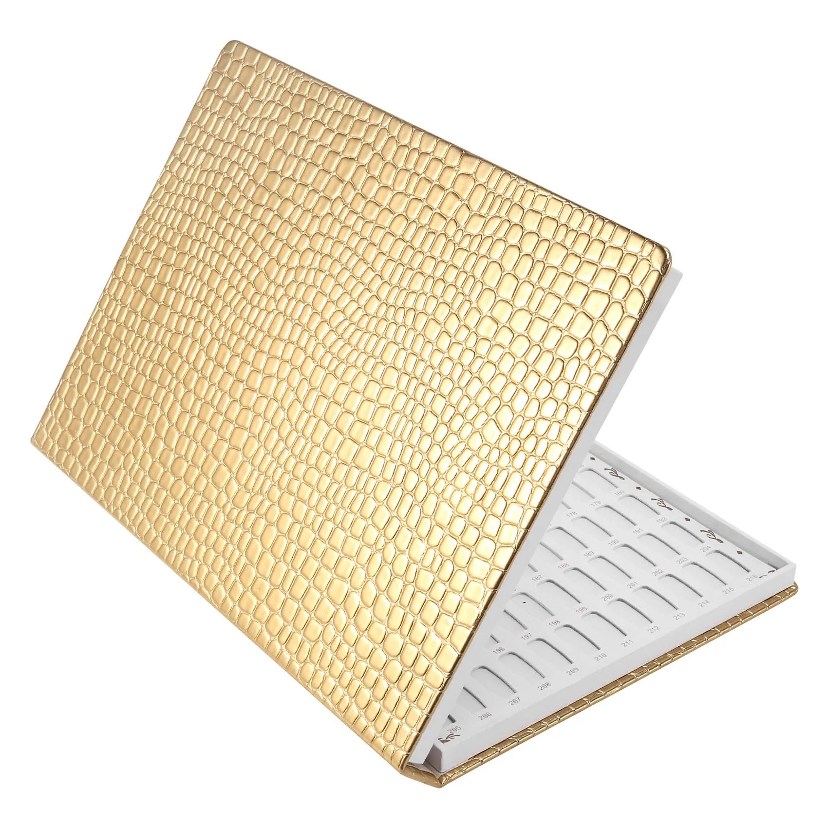 

216 Colors Nail Tips Display Book DIY Nail Art Showing Shelf Gel Color Card Chart Painting Display Board Gold