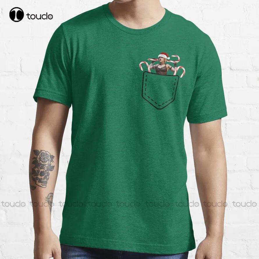 T-Shirt Di Tendenza Con Tasca Natalizia Di Ginocchiera T-Shirt Da Spiaggia Con Principessa Guerriero In Cotone T-Shirt Casual Vintag Semplice All'Aper