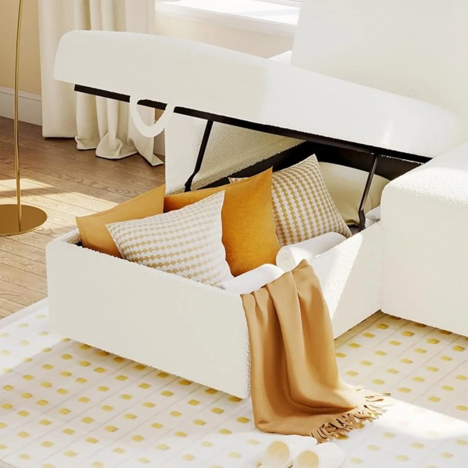 2 in 1 Sleeper Sofa Bed with Storage Chaise