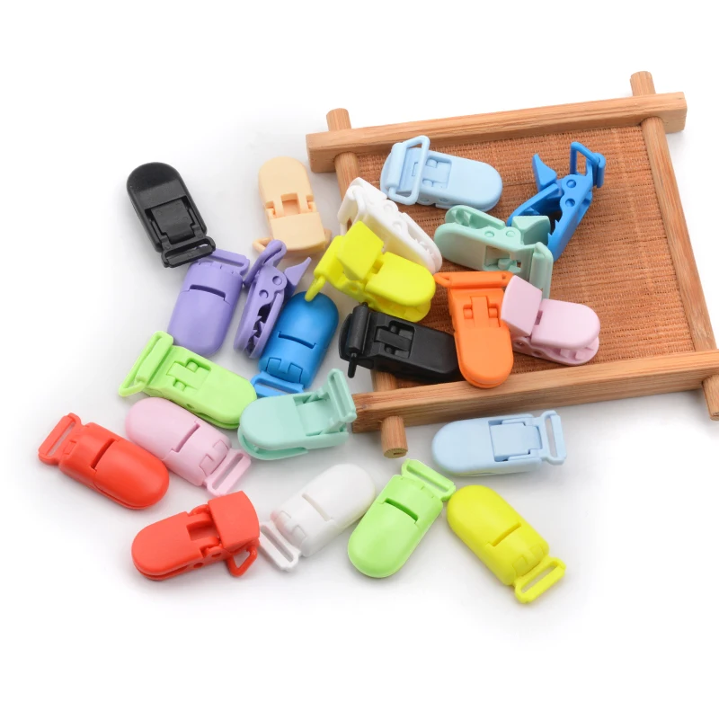 LOFCA 10 sztuk/partia modne plastikowe klipsy do smoczka pacyfikacji 20mm do karmienia dziecka akcesoria w wielu kolorach