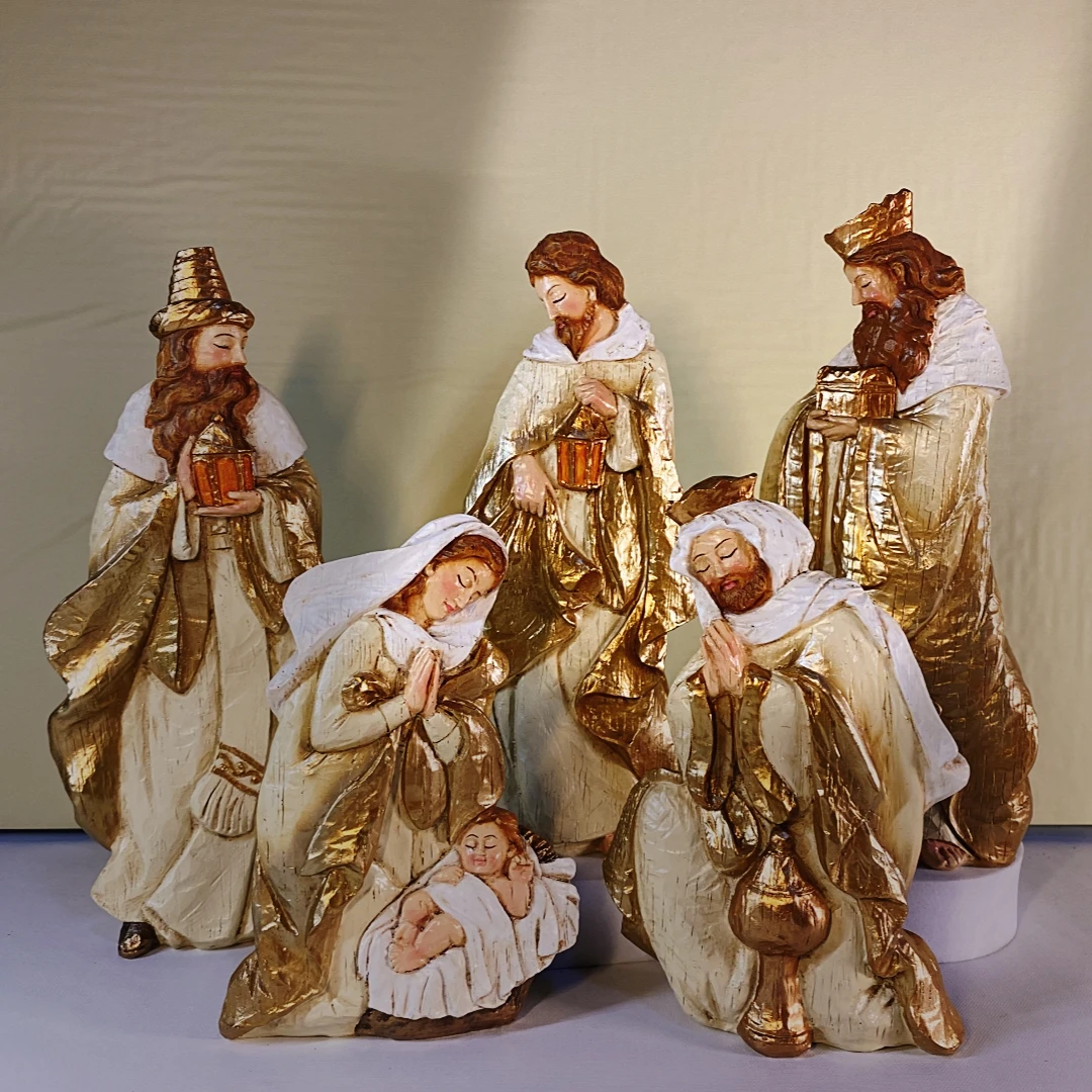 NativityFigurinesSceneSetHolyMangerChristmasDecorJesusBirth