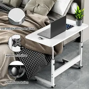 Mesa de ordenador ajustable portátil de escritorio girar mesa de cama para  PC puede ser levantado Escritorio con rueda, Auxiliar Mesa portátil para  Sofá