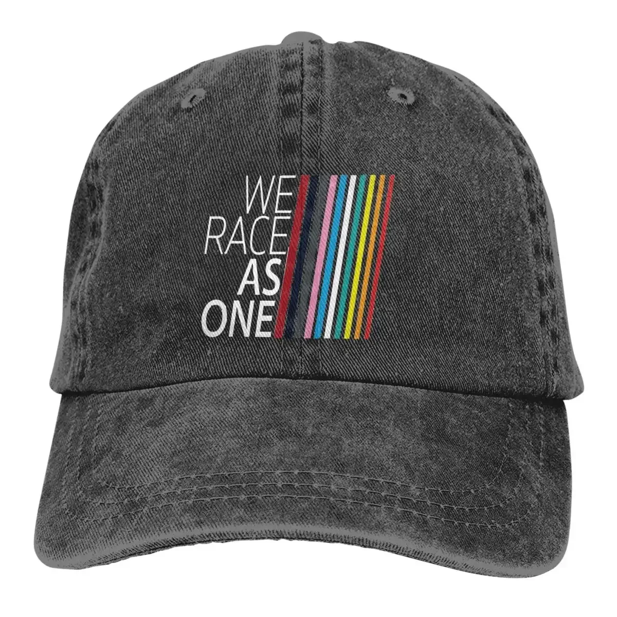 Multicolor-Hat-Peaked-Men-Women-s-Cowboy-Cap-We-Race-As-One-Baseball ...