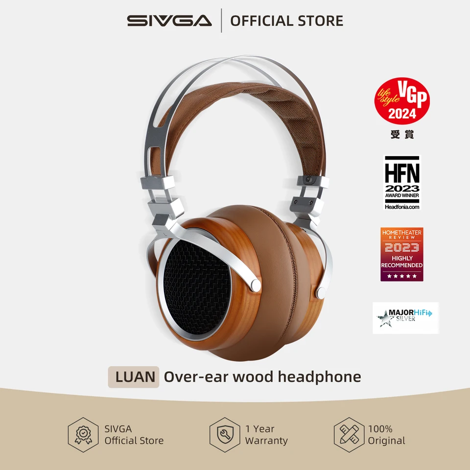 Sivga luan-耳かけ型の木製有線ヘッドセット,ダイナミックドライバー