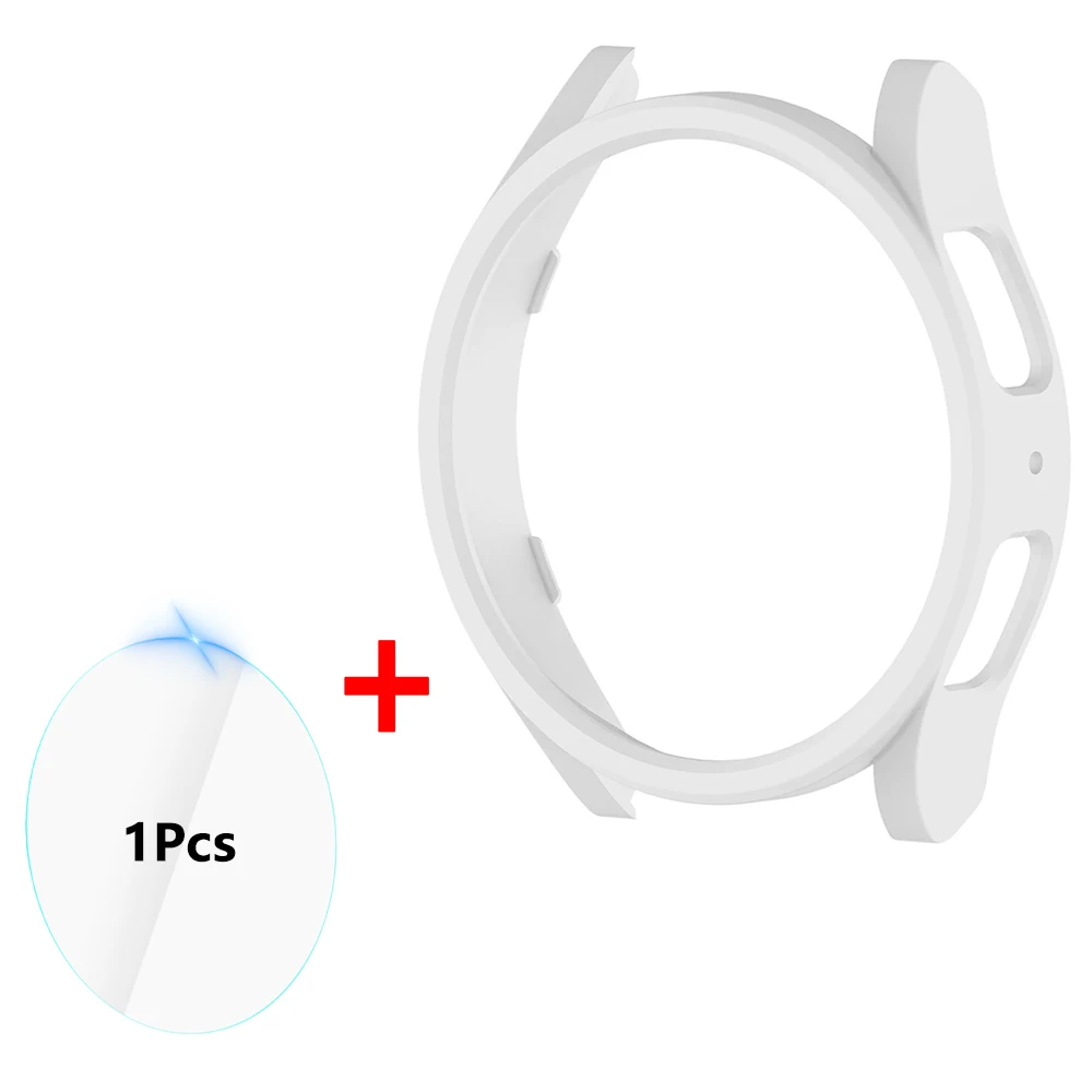 Premium Waterproof PC Cover with Tempered Glass Protector for Samsung Galaxy Watch 6 and Classic