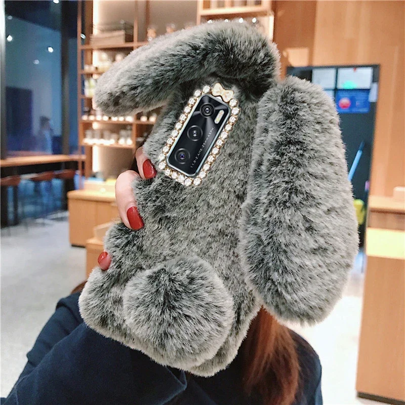 Luxurious Warm Plush Rabbit Fur Phone Case Cover