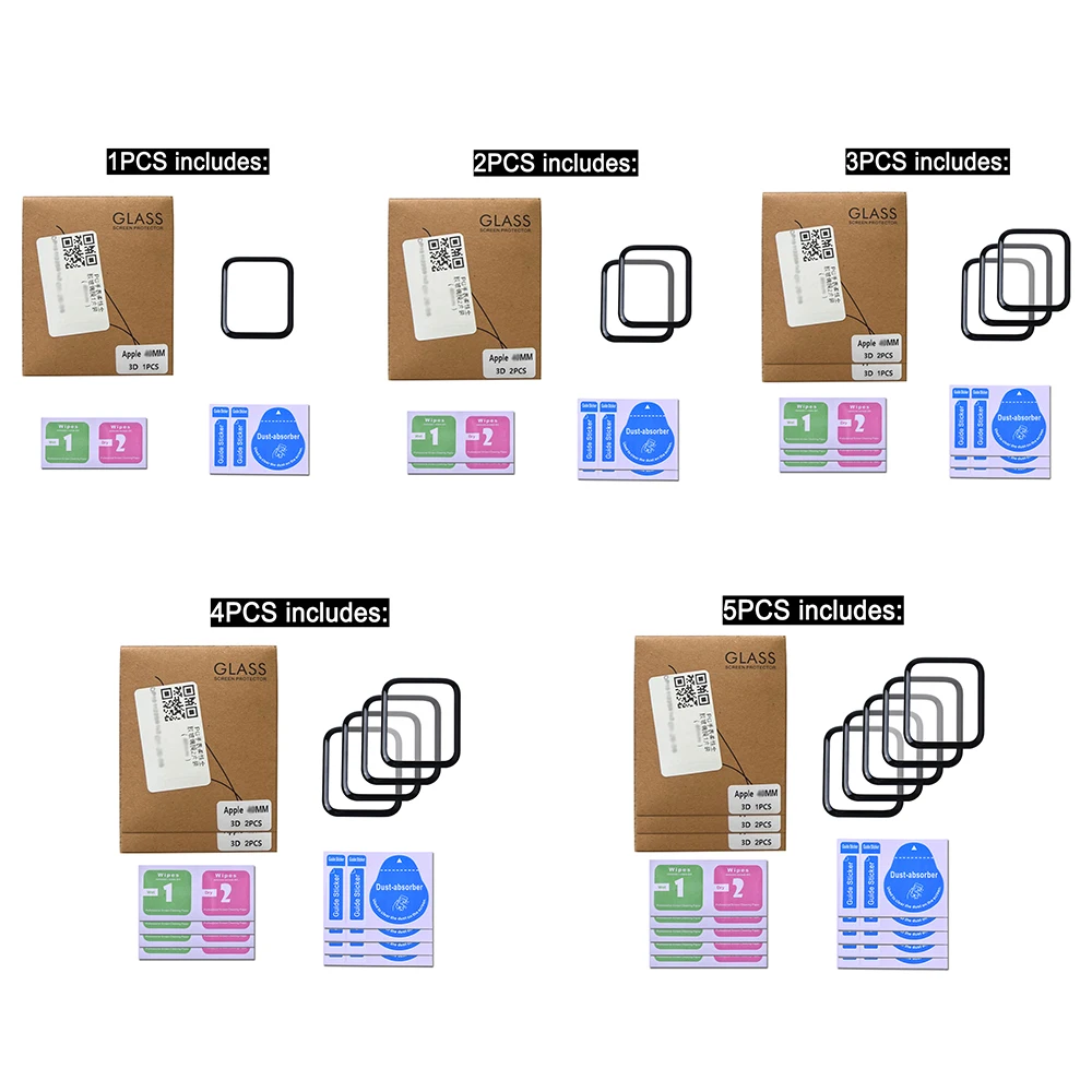 Screen Protector Soft Glass For Apple Watch 44mm 45mm 41mm 38mm 42 9D HD Full Film iWatch series 6 5 3 8 7 9 se 40mm Accessories