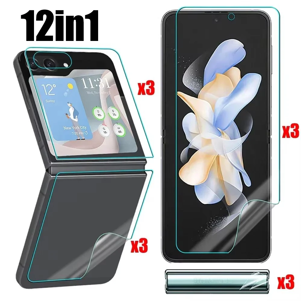 Premium 12-in-1 Soft TPU Hydrogel Full Coverage Protective Film Set