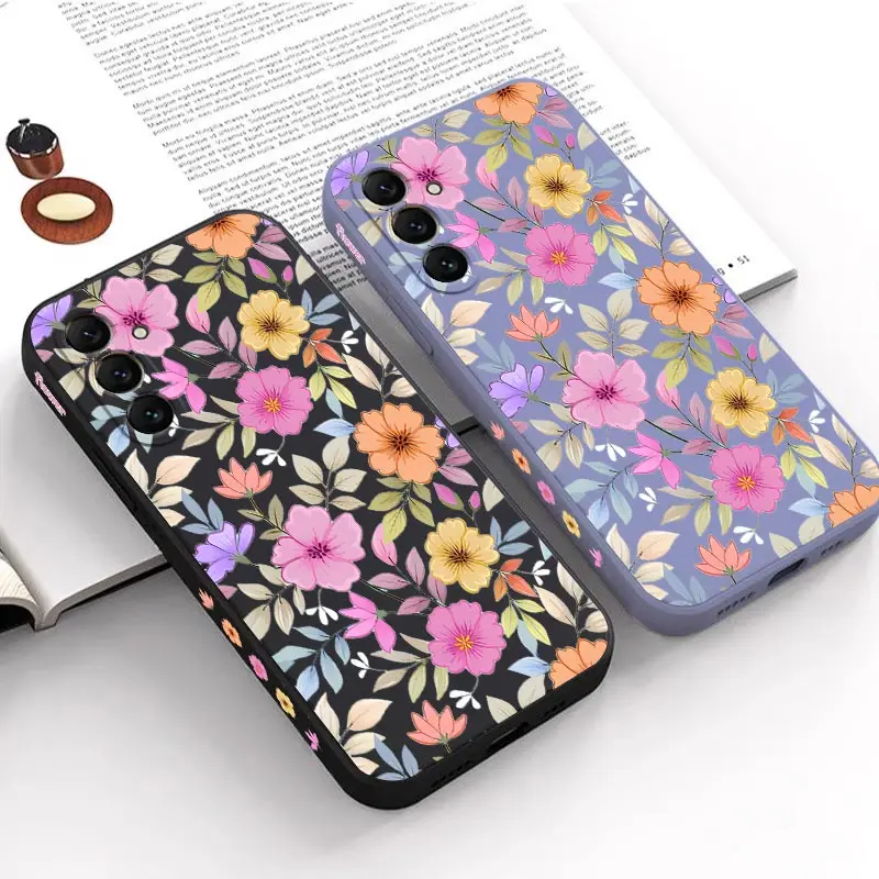 Vibrant Floral Silicone Phone Case Cover