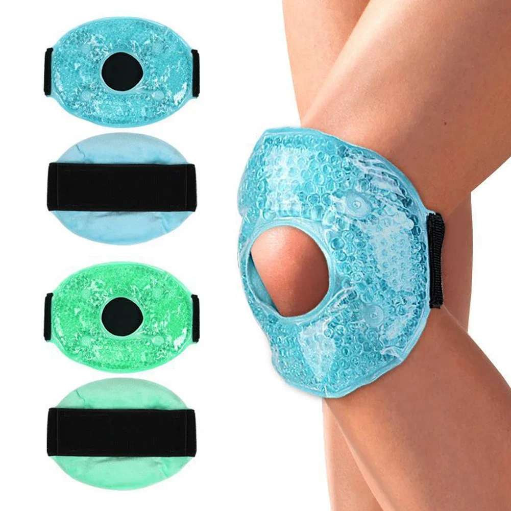 Large Ice Bag Pack Hot & Cold Therapy Sports Injuries Compress Gel Bead Knee Relieve Wrist Ankle Leg Self-Adhesive Reusable Ice Bag Bandage Self Stick Bandage