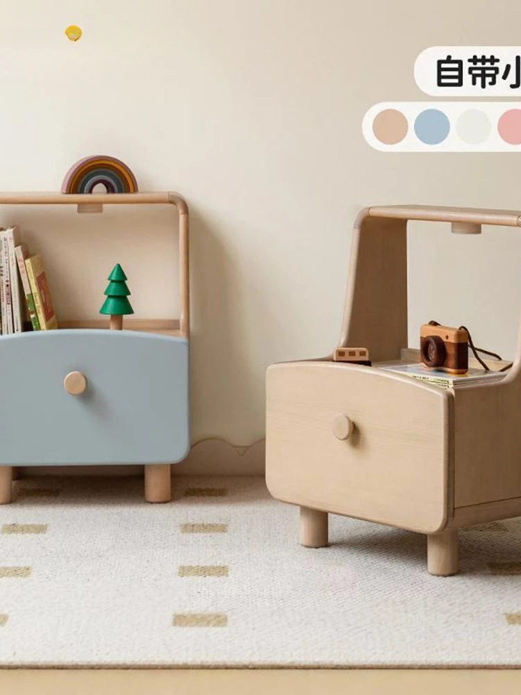 **Solid wood bedside table Simple birch storage cabinet Locker Children's small apartment