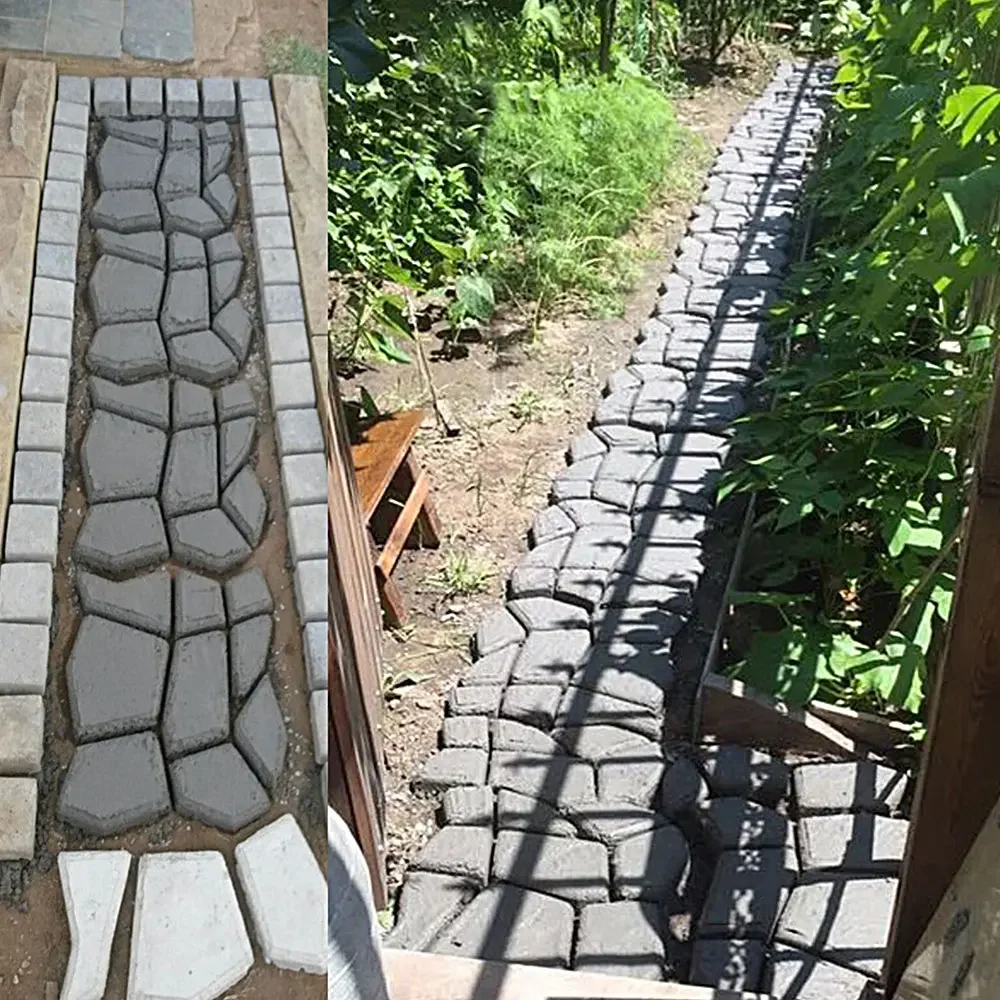 Description Picture 6 of itemDIY Path Maker Paver Molds Stone Brick Concrete Mold Concrete Cement Walk Garden Path Paving Paver Reusable Patio Molds Paviment