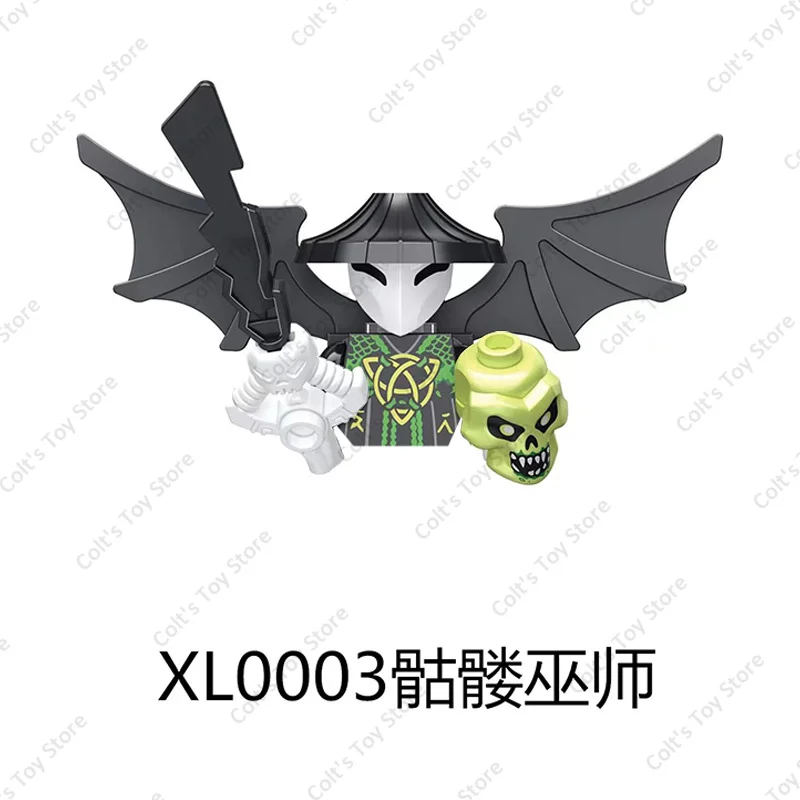 NEW Anime Ninja Evil Moro Mini Action Figure Building Blocks Mr. E Skeleton Wizard Dolls Bricks Model Kids MOC Toys Gifts 3