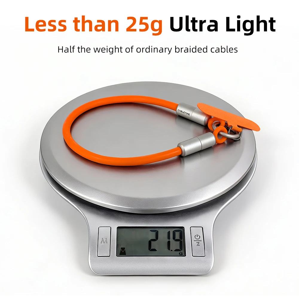 CABLETIME USB C 케이블 PD60W 고속 충전 끈형 C타입 케이블 480Mbps USB 2.0 고속 전송 속도 키체인 25g 스마트폰용