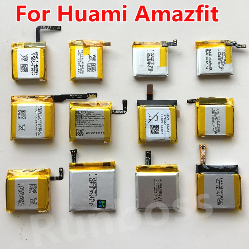 

Battery for Huami Amazfit Bip PL402120V Ares Pace A1609 L0943A T-rex GTR 2 2e Stratos 3 POP Pro 47mm 42mm PL412120H PL402022GH